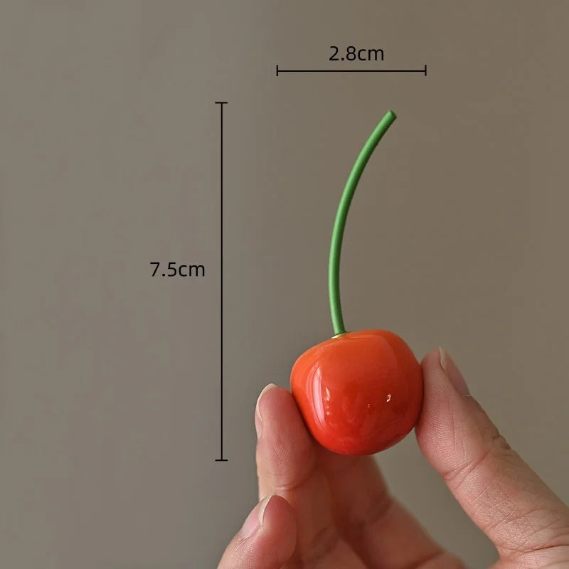 Afralia™ Fruit Sculpture Tea Caddy Home Decor Ornament Strawberries Persimmon Decoration