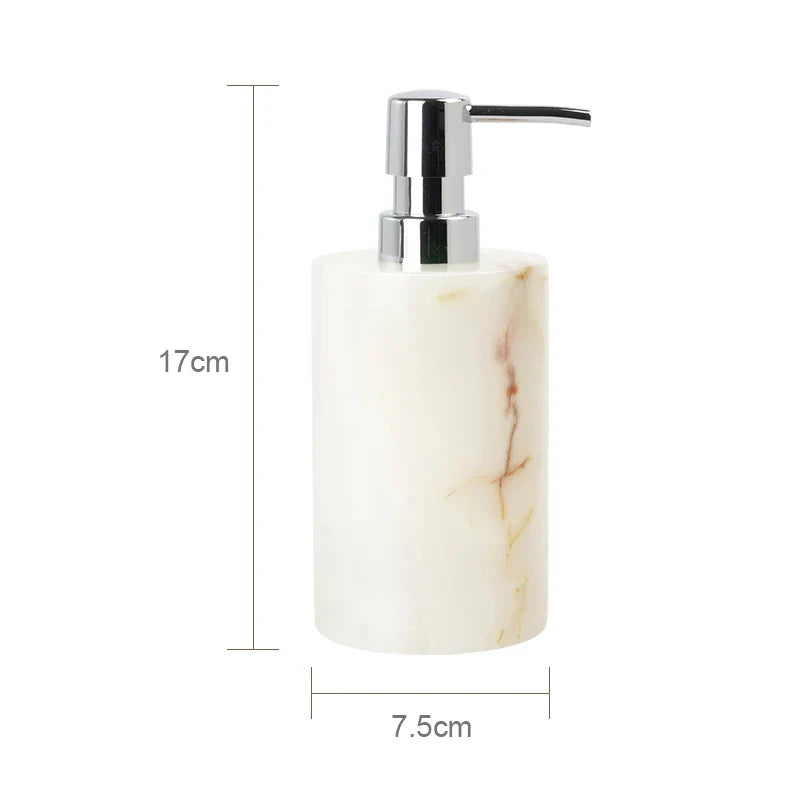 Afralia™ White Onyx Marble Bathroom Set