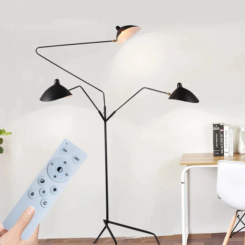 Afralia™ LED Tripod Floor Lamp Adjustable Spider Arm Standing Light Industrial Loft Decor