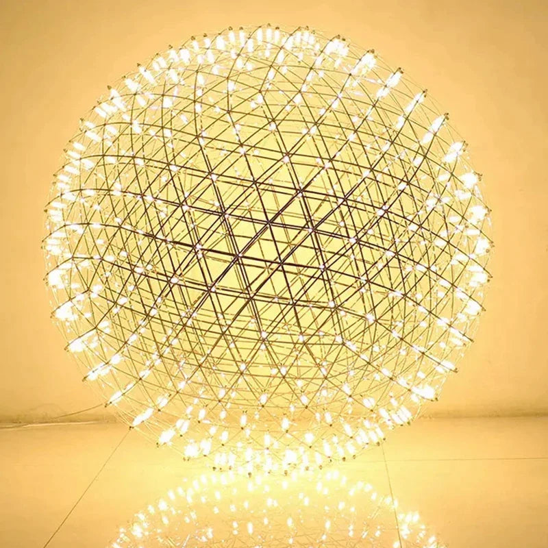 Afralia™ Spark Ball LED Pendant Light: Firework Stainless Steel Hanging Lamp for Living Room