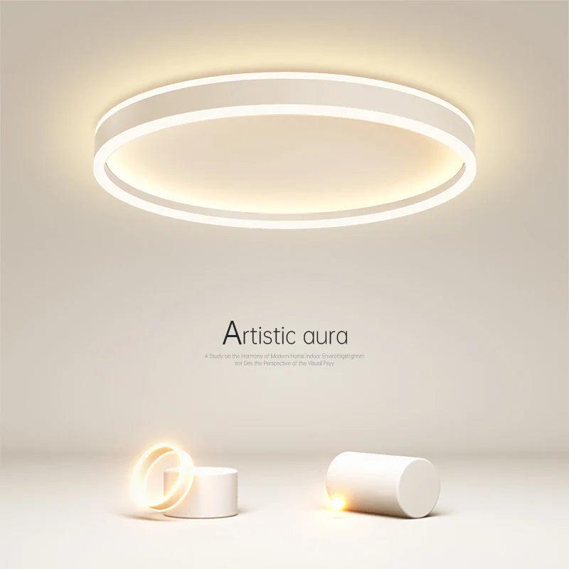 Afralia™ Modern Minimal LED Ceiling Light Acrylic Dimmable Round Lamp Fixtures