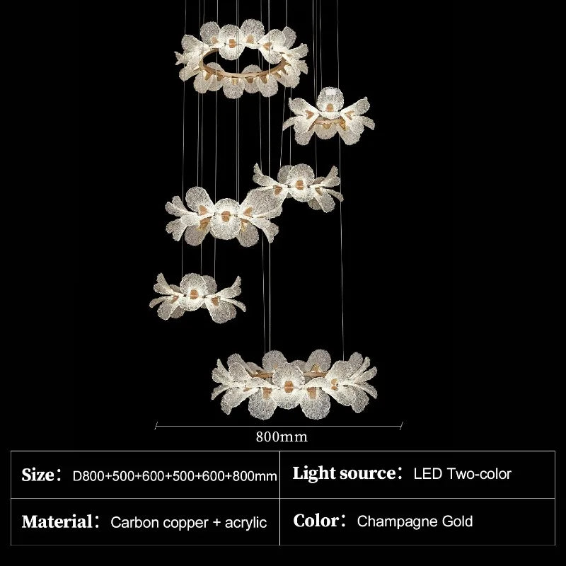 Afralia™ Crystal Flower Chandelier Pendant Light for Home Decor and Indoor Lighting