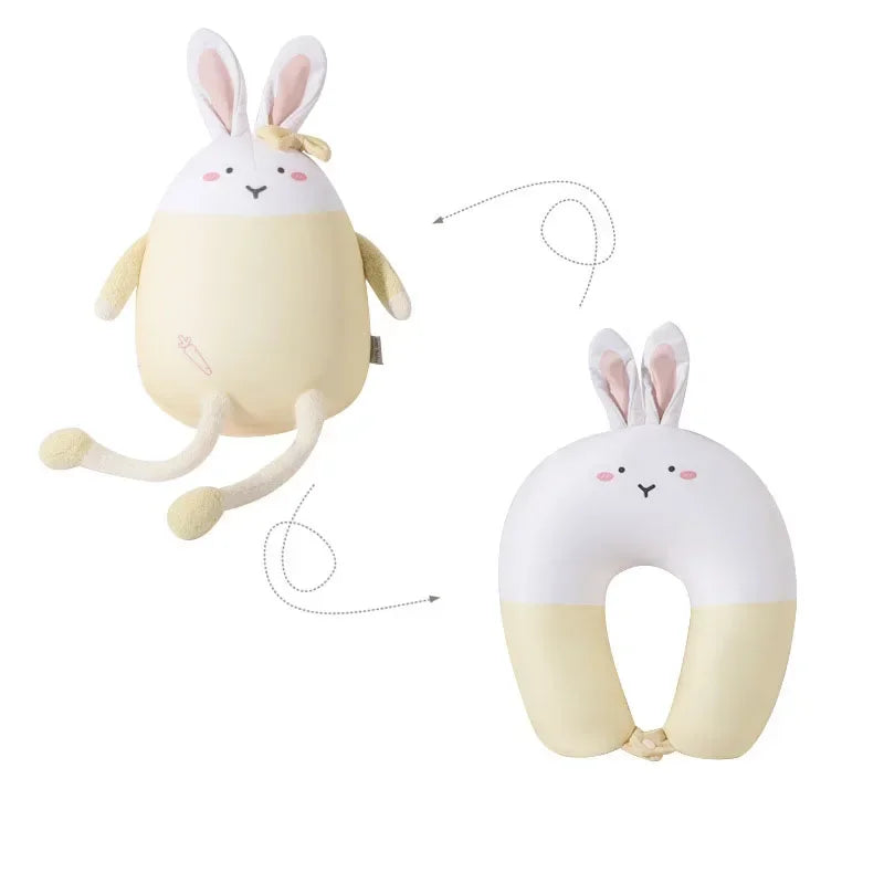 Afralia™ Cute Plush Animal Neck Pillow for Comfortable Travel & Office Rest