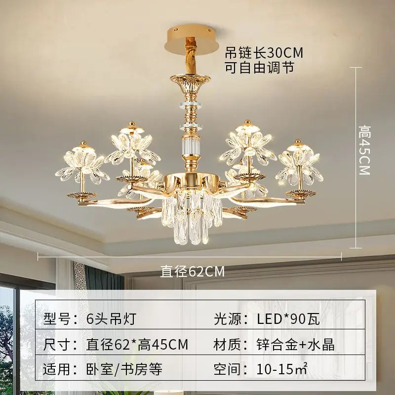 Afralia™ Crystal Chandelier Ceiling Pendant Light for Living, Dining, and Bedroom Home Lighting