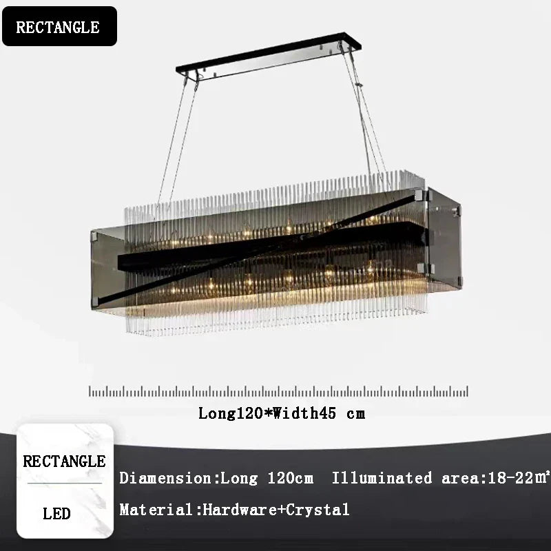 Afralia™ Crystal Glass Pendant Chandelier for Luxe Dining Room Decor