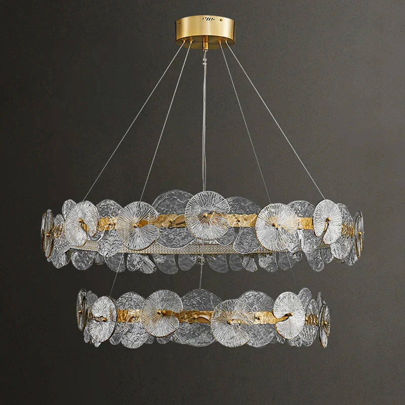 Afralia™ Lotus Leaf LED Chandeliers for Living Room Bedroom Dining Table Kitchen Lighting Fixtures