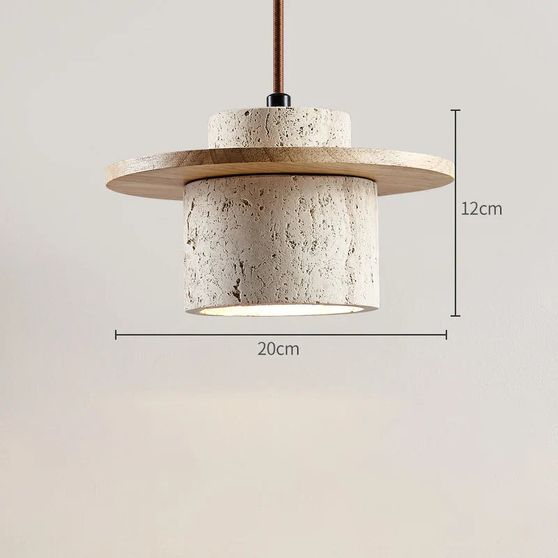 Yellow Travertine Afralia™ Led Pendant Lamps Cream Retro Nordic Hanging Lights