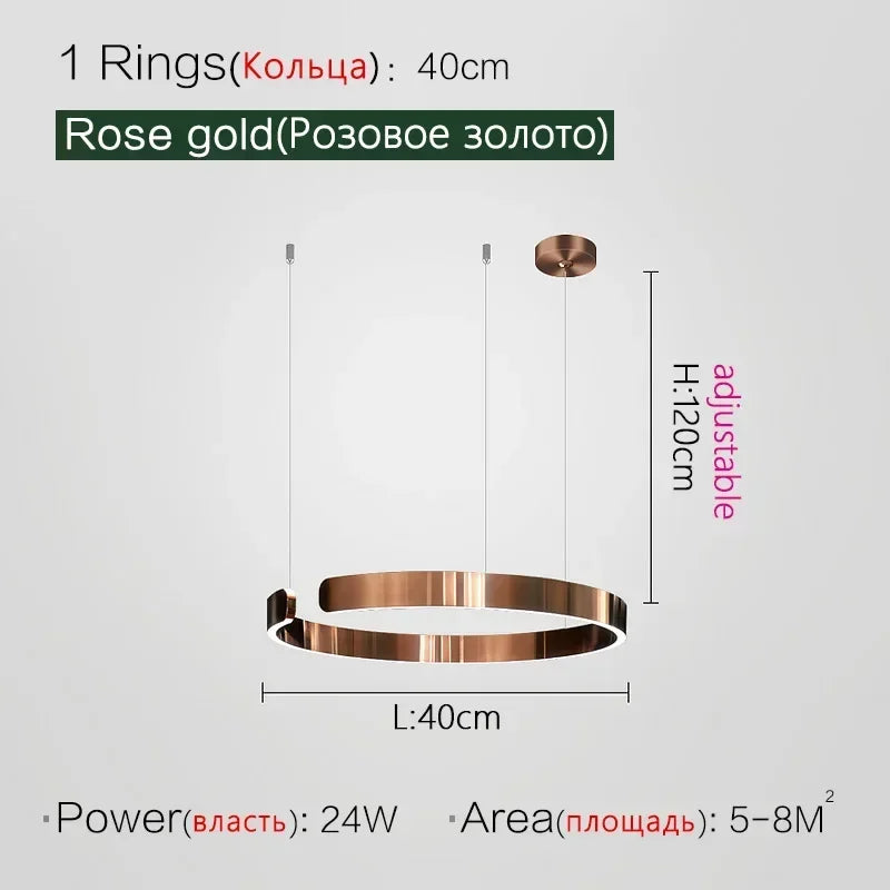 Afralia™ Minimalist Circle Rings Ceiling Chandelier Pendant Light for Home Decor