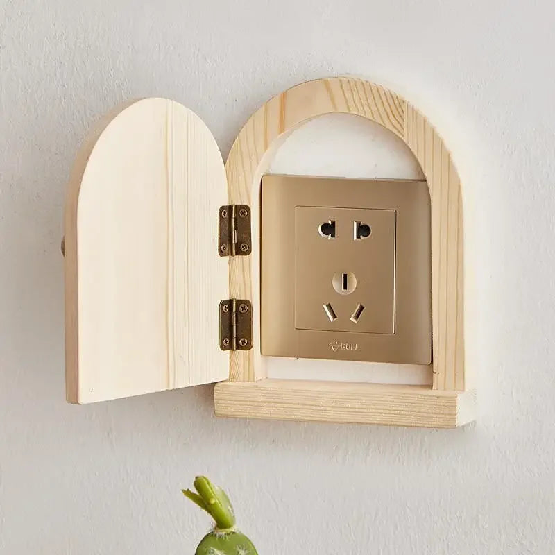 Afralia™ Wood Switch Sticker Socket Trim & Protective Cover Wall Decoration Craft
