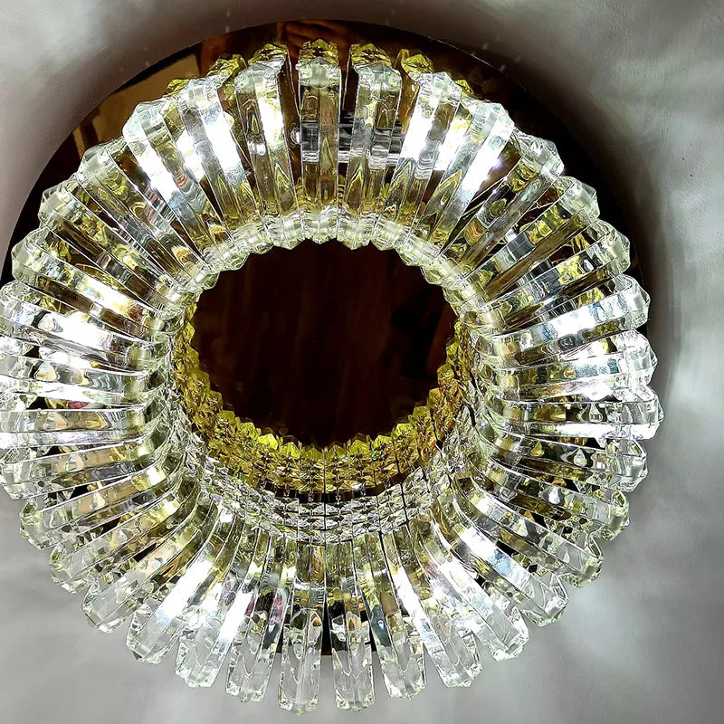 Afralia™ Crystal Glass Round Ceiling Chandelier: Luxury Modern LED Indoor Lighting for Home Decor