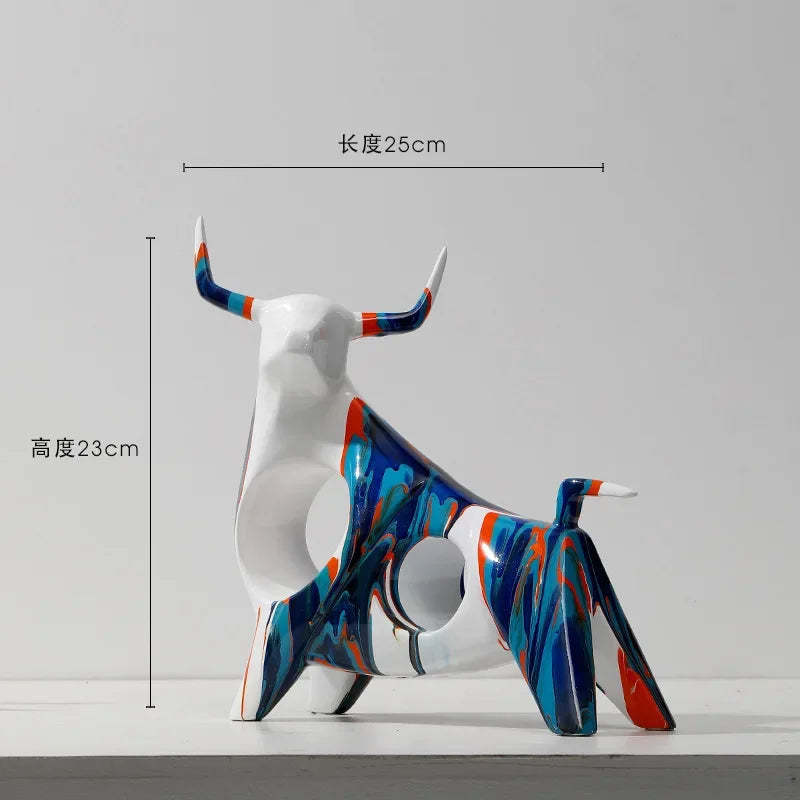 Afralia™ Modern Cow Sculpture TV Cabinet Decoration Crafts