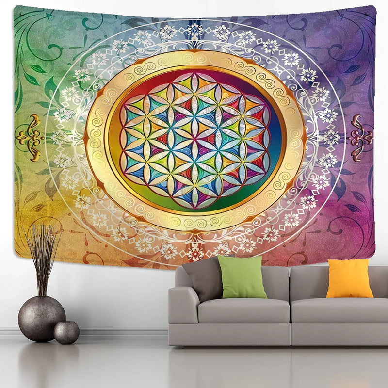 Colorful Mandala Tapestry Wall Hanging for Bohemian Home Decor by Afralia™