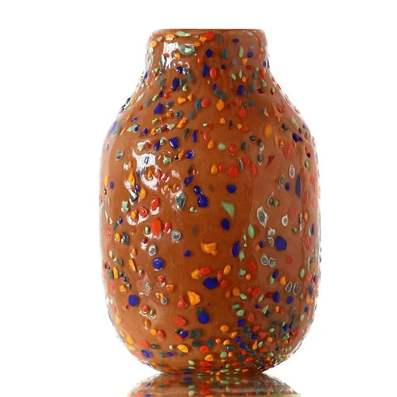Afralia™ Glass Vase with Colorful Dots for Home Decor & Hydroponic Plants