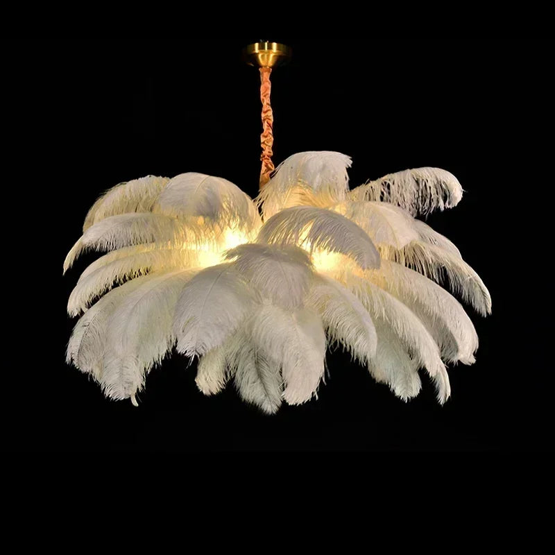 Afralia™ Feather Nordic Chandelier Ceiling Light - Home Decor for Living Room and Bedroom