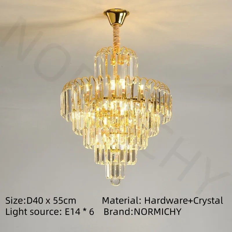 Afralia™ Crystal Gold Chandelier: Luxury Nordic LED Lighting for Home Decor