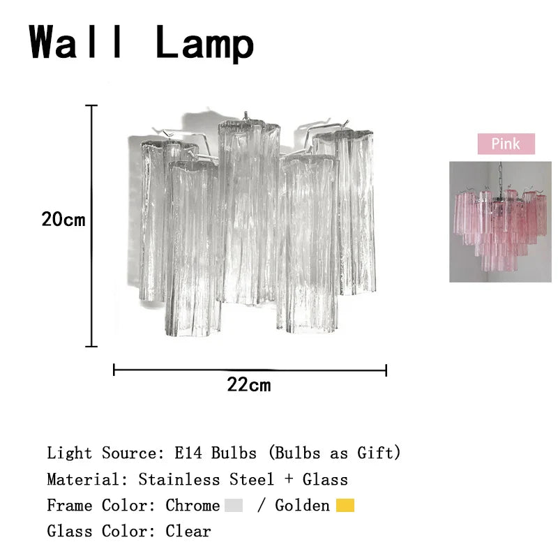 Afralia™ Pink Glass Chandelier LED Light Fixture for Ceiling Living Room Decor