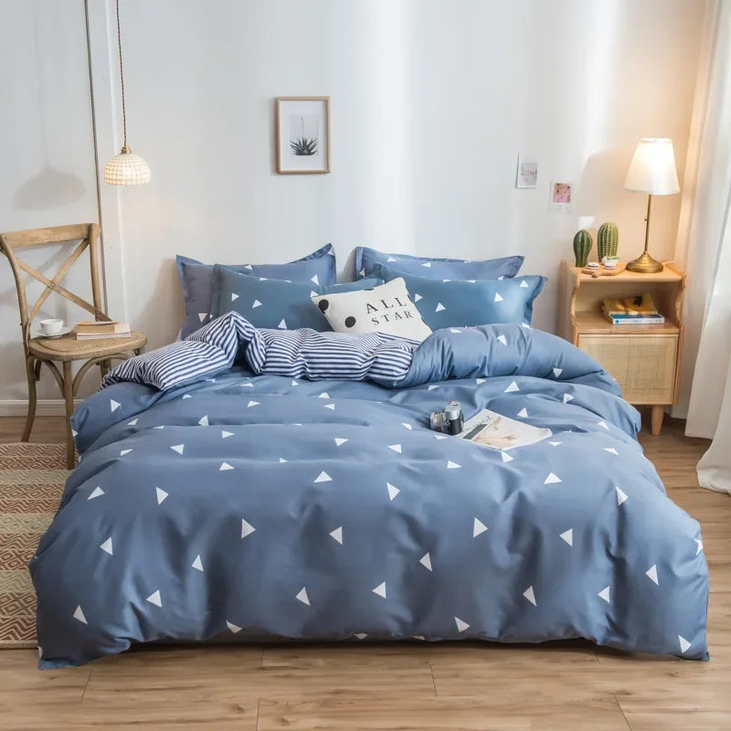 Afralia™ Cartoon Print Bedding Set - Queen/King Size Duvet Cover, Sheets, Pillowcases