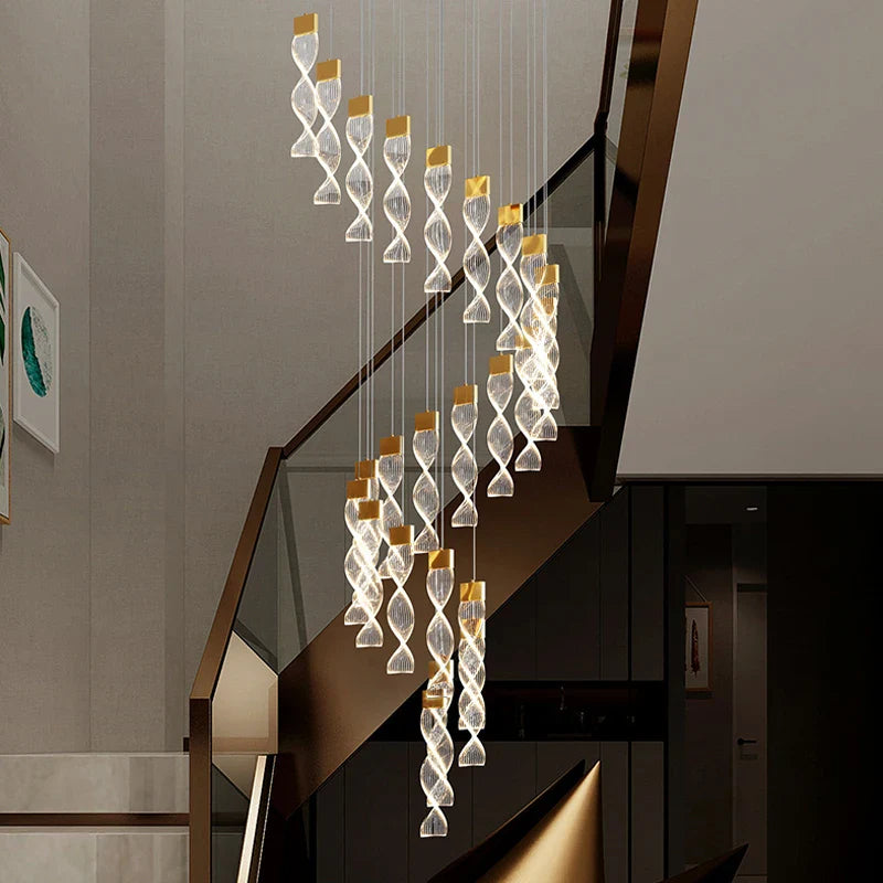 Afralia™ Nordic Acrylic LED Dimmable Chandelier Modern Luxury Foyer Pendant Lighting