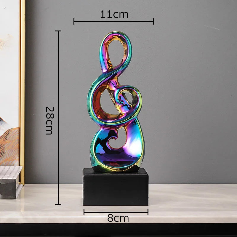 Afralia™ Musical Note Ceramic Statue Desk Decoration - Room Aesthetic Decor