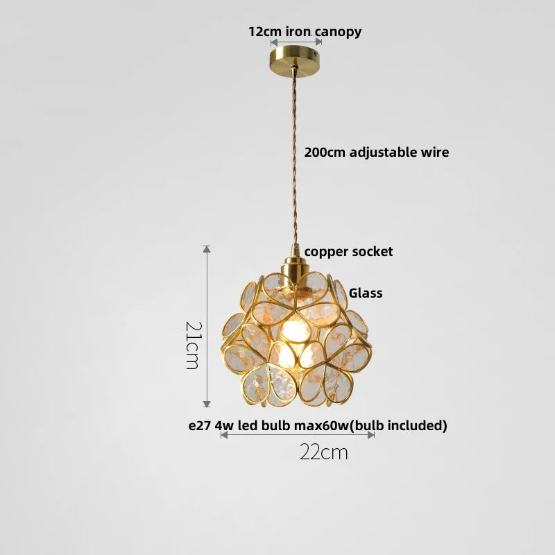Afralia™ Glass Copper LED Pendant & Luxury Hanging Light Fixture
