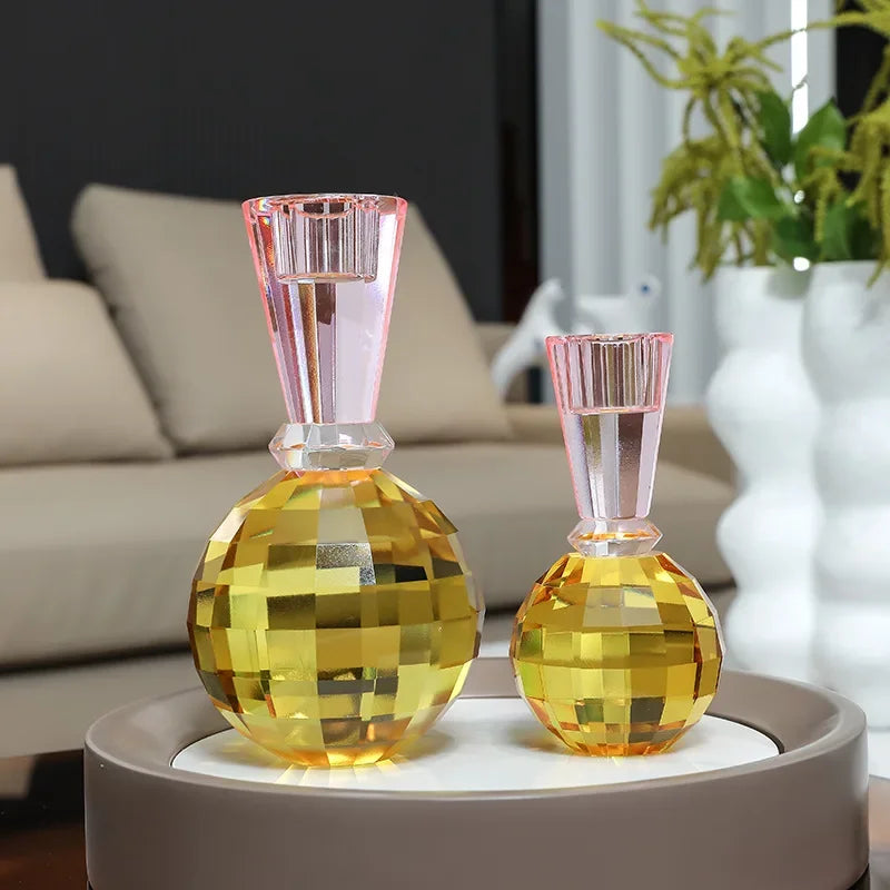 Afralia™ Crystal Candle Holder: Elegant Table Centerpiece for Romantic Events & Home Decor