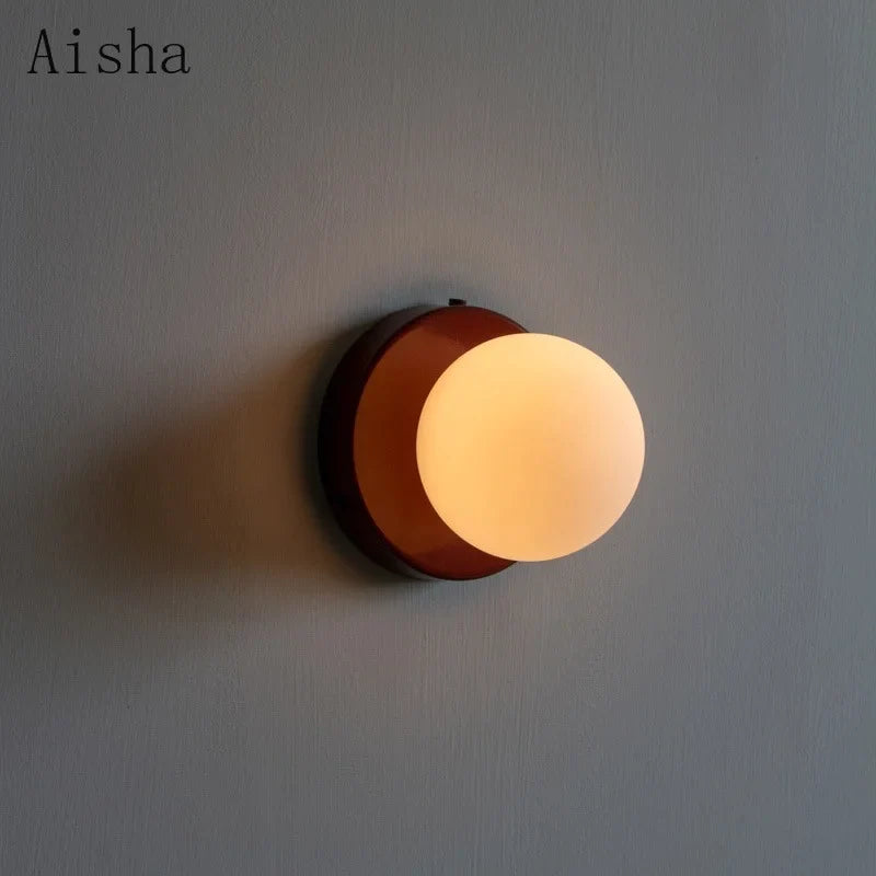 Afralia™ Glass Mini Sconce Wall Lamp for Bedroom, Balcony & Corridor Decor