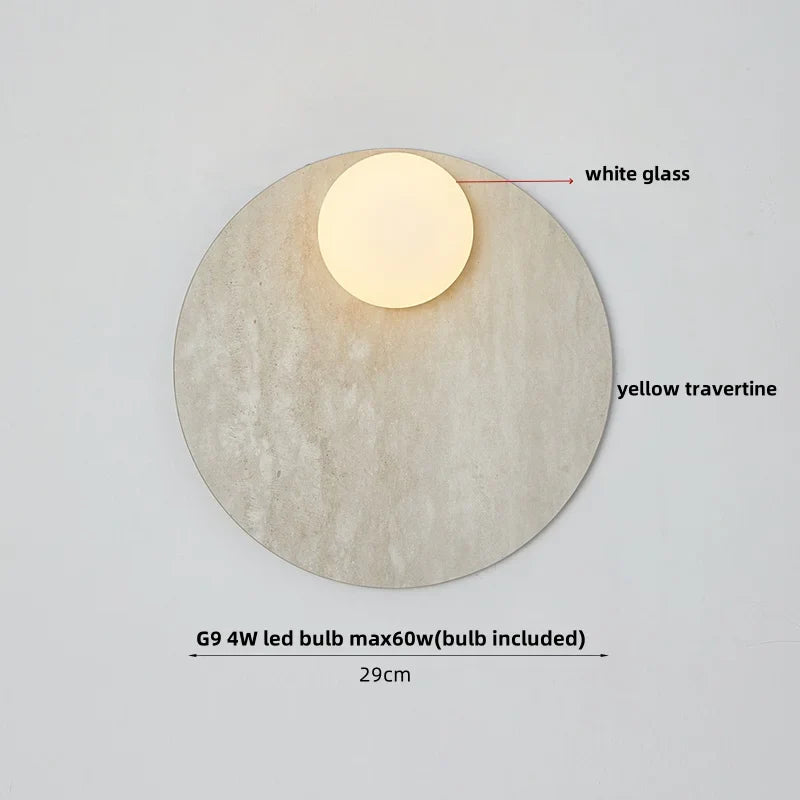 Afralia™ Nordic Wood Stone Wall Light Modern LED Pull Chain Switch Hallway Home Decor