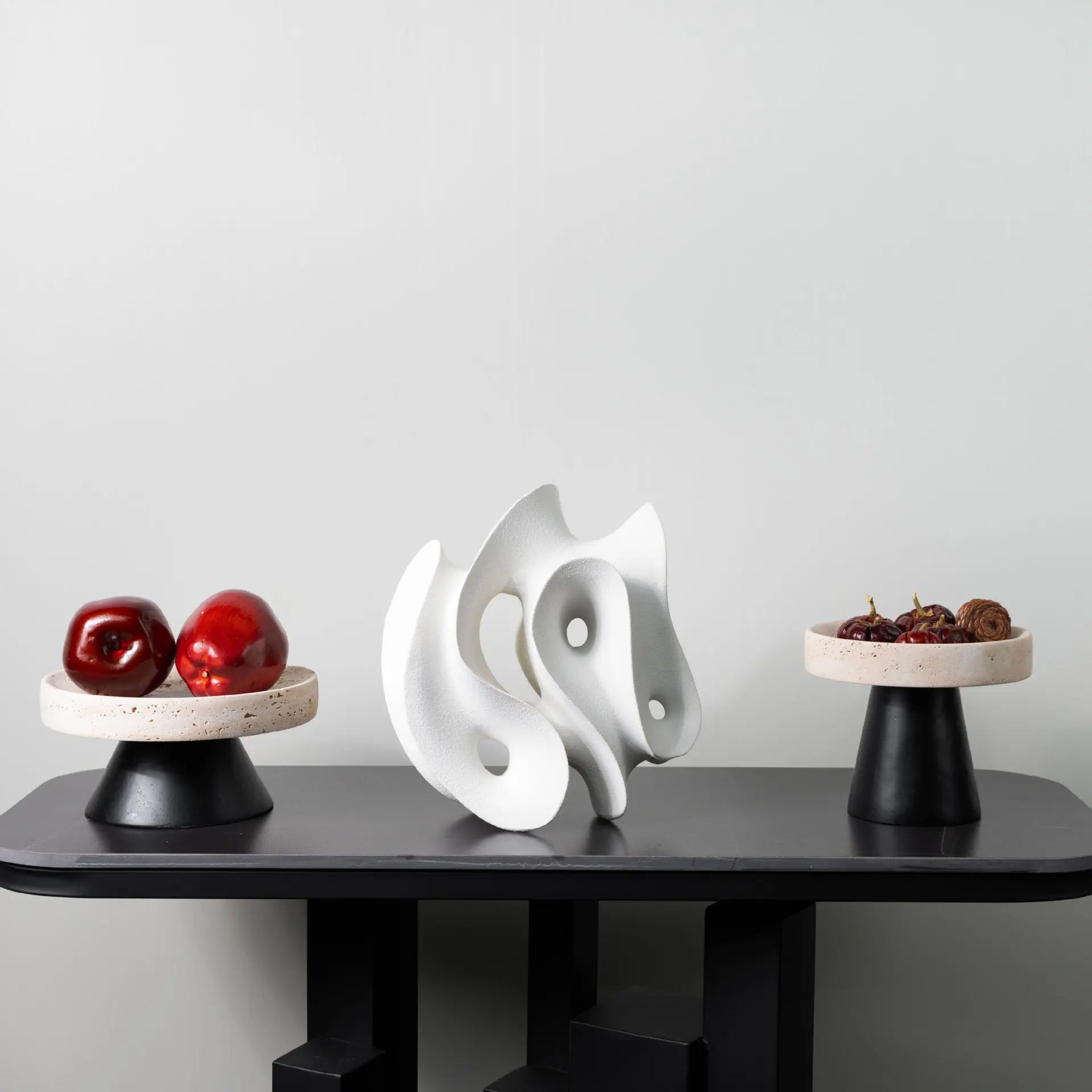 Afralia™ Geometric Resin Curved Sculpture Home Decor Hollowed-out Ornaments