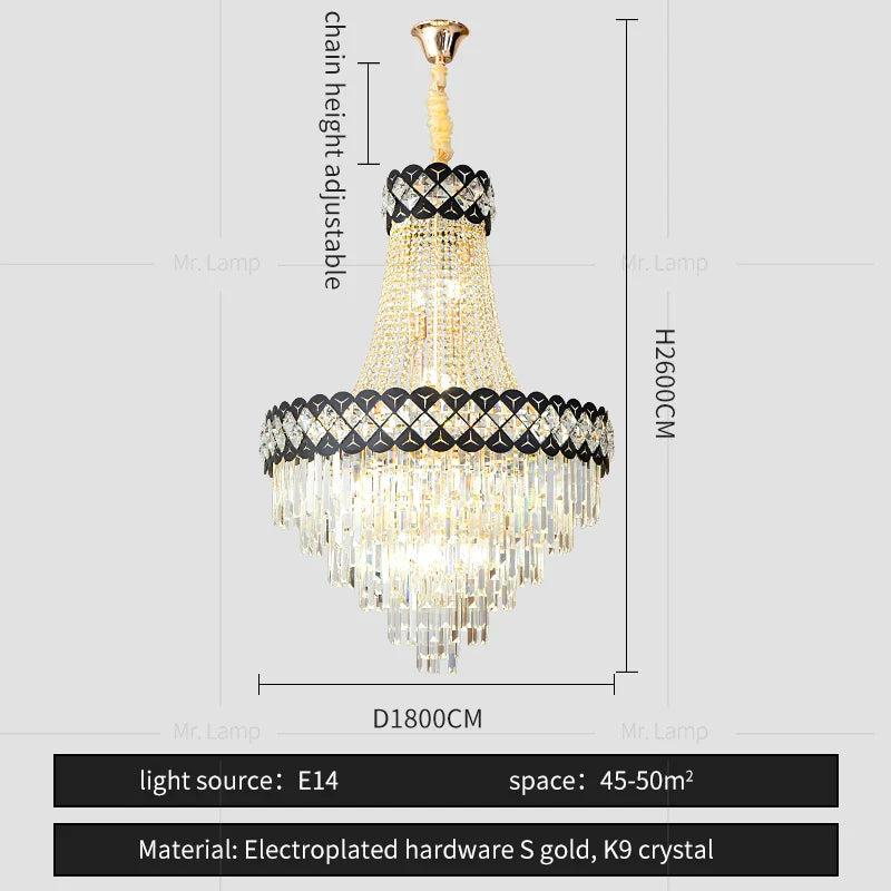 Afralia™ Crystal Chandelier Spiral Staircase Living Room Lamp Texture Design
