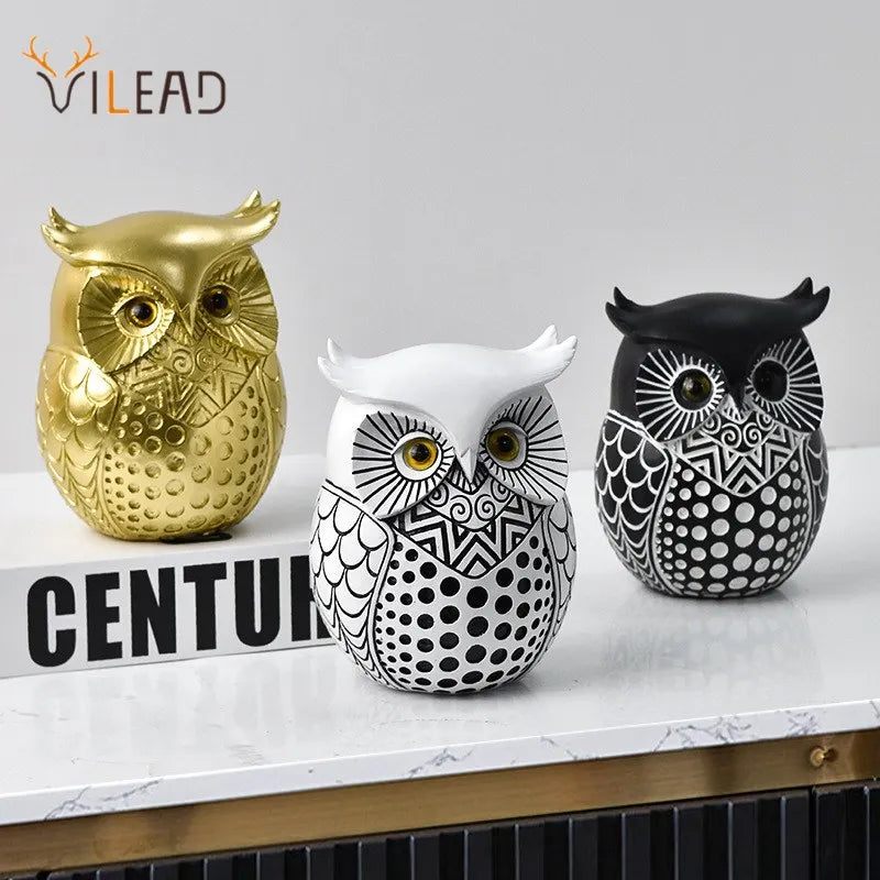 Afralia™ Owl Resin Statue Decoration for Home Office Living Room Desktop Decor