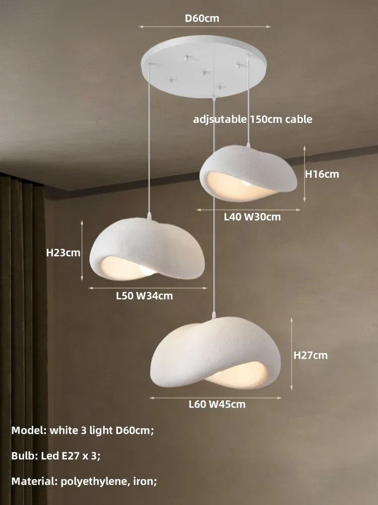 Afralia™ Nordic Loft LED Pendant Lights White Chandelier for Dining Room Decor Luminarias