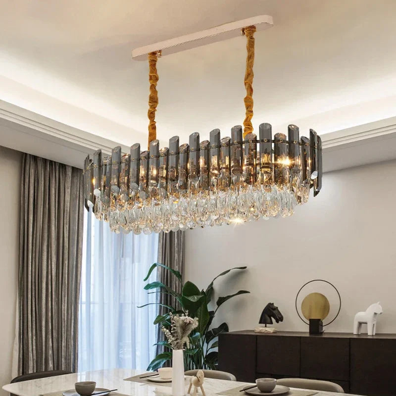 Afralia™ Crystal Pendant Chandelier: Elegant LED Lighting for Home Decor
