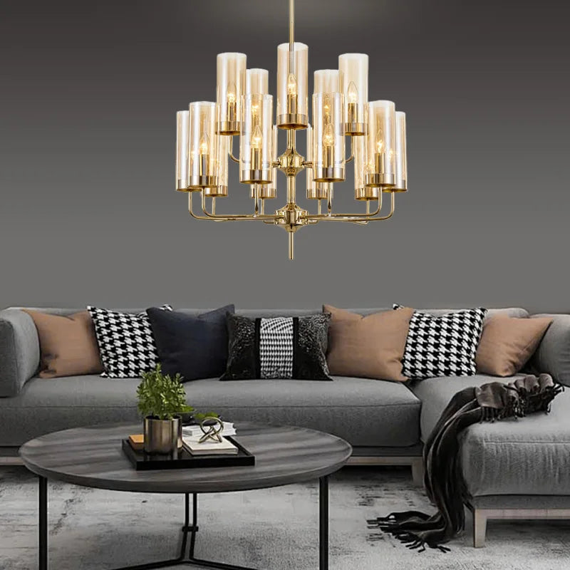 Afralia™ American Lustre Glass Chandelier LED Pendant Light Fixture