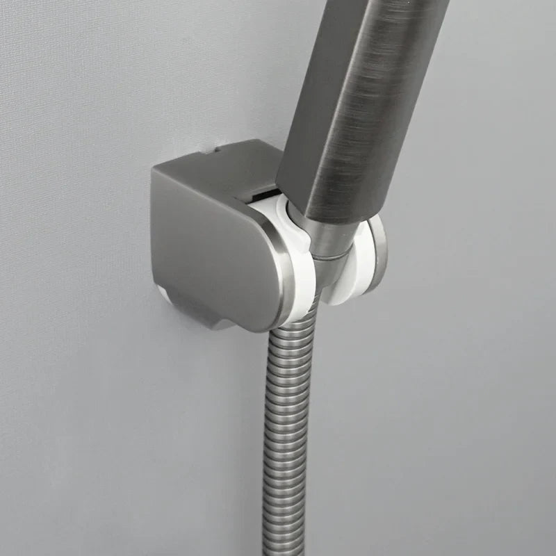 Afralia™ Adjustable Shower Head Holder Wall Mount for Bathroom • White ABS Fixture Base