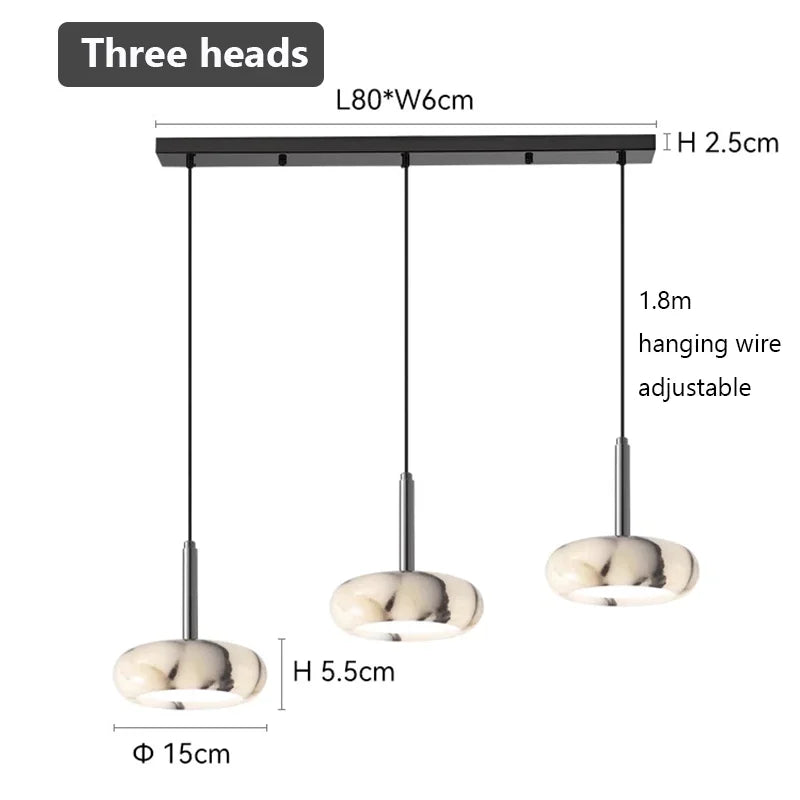 Marble Pendant Chandelier for Bedroom, Living, Dining Room - Afralia™ Luxe Hanging Light