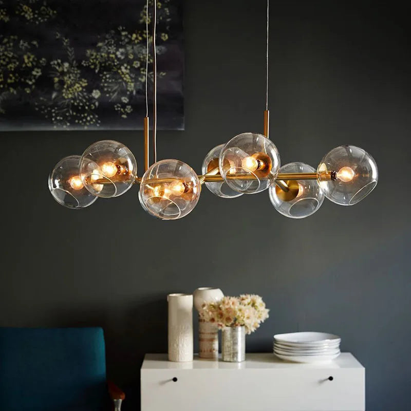 Afralia™ Glass Ball Pendant Lights for Dining Living Room Kitchen