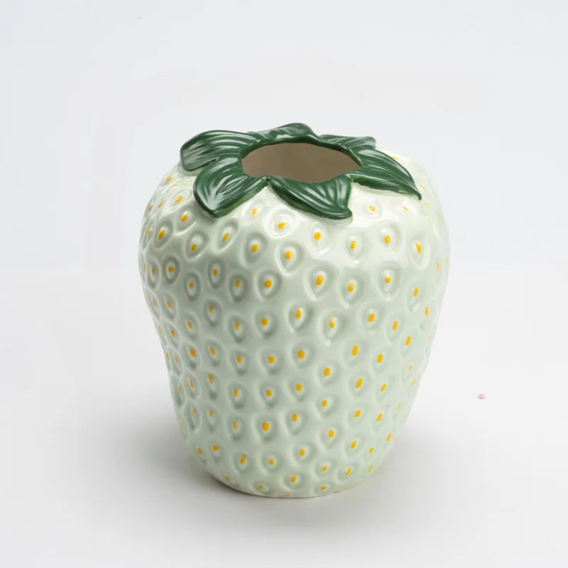 Afralia™ Ceramic Strawberries Vase Abstract Art for Nordic Living Room Decoration