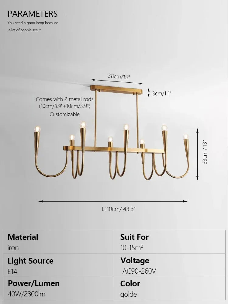 Afralia™ Brass Chandelier: Stylish Pendant Lights for Dining Room, Living Room, Kitchen Island & Bedroom