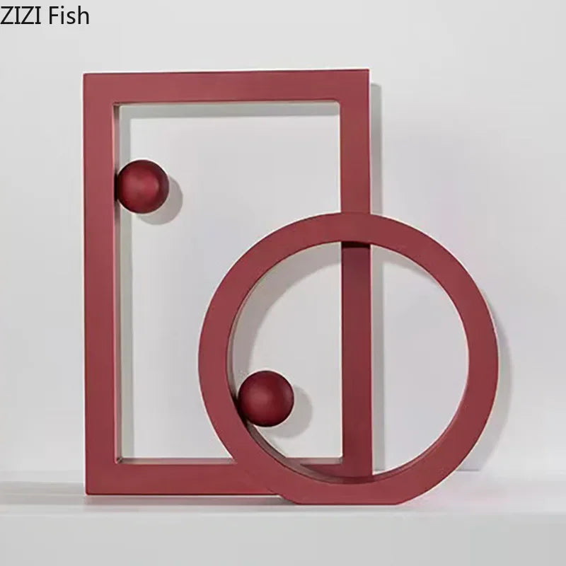 Afralia™ Geometric Circle Desk Ornament Minimalist Modern Abstract Art Aesthetic Decor