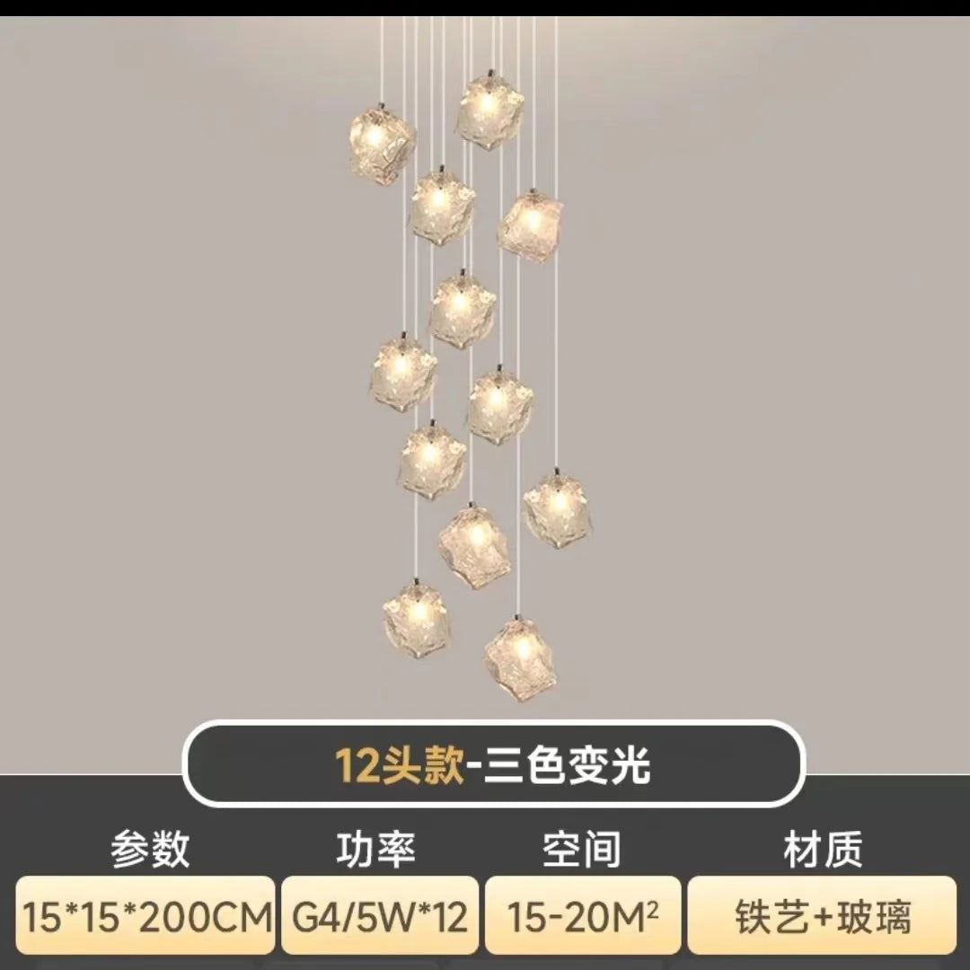 Afralia™ Cube Chandelier Pendant Lights for Restaurant Loft Stairwell Bedroom Art Décor