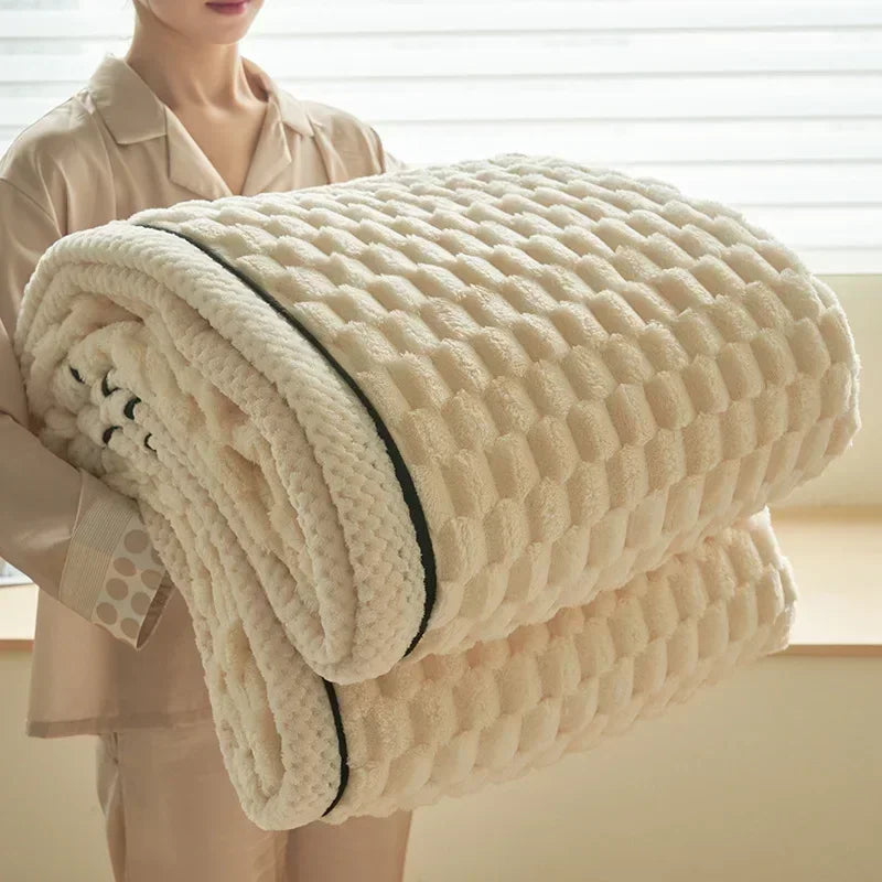 Afralia™ Cozy Flannel Fleece Blanket for Warm Autumn Winter Sleep