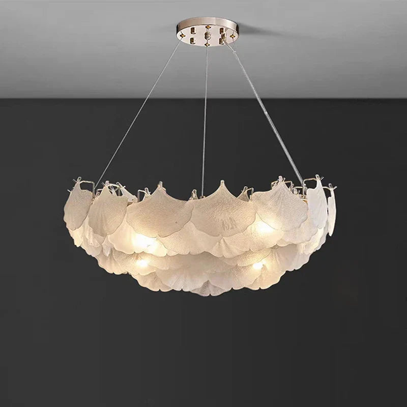 Afralia™ Maple Glass Chandelier Pendant Light Fixture for Living Room Bedroom