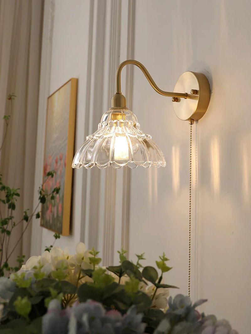 Afralia™ Brass Glass Pendant Light - Luxury Minimalist LED Nordic Flower Restaurant Lamp