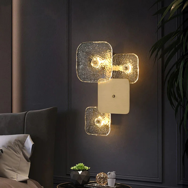 Afralia™ Copper Square Wall Lamp for Elegant Living Room and Bedroom Lighting