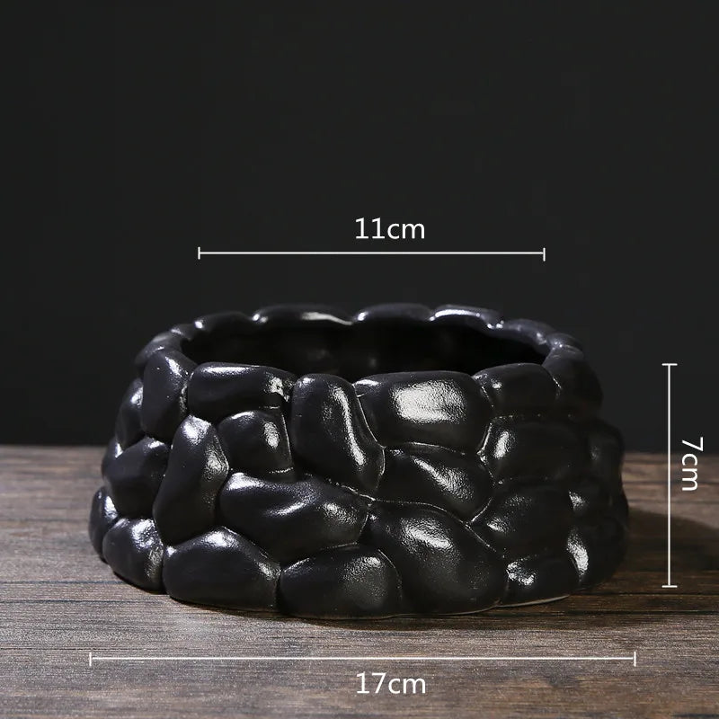 Afralia™ Chinese Style Ceramic Flowerpot Vase Bonsai Floral Decor Jianshan Tool Home Arrangement