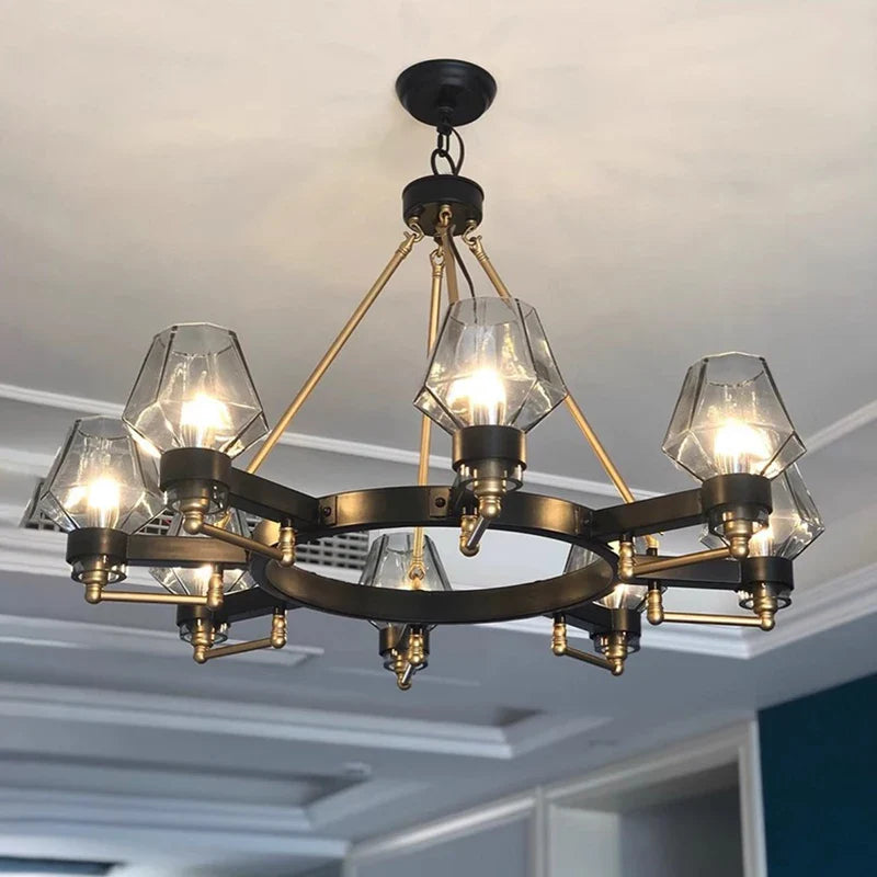 Afralia™ Luxe Glass Chandelier: Modern Retro Living Room Pendant Lamp Lighting Fixtures