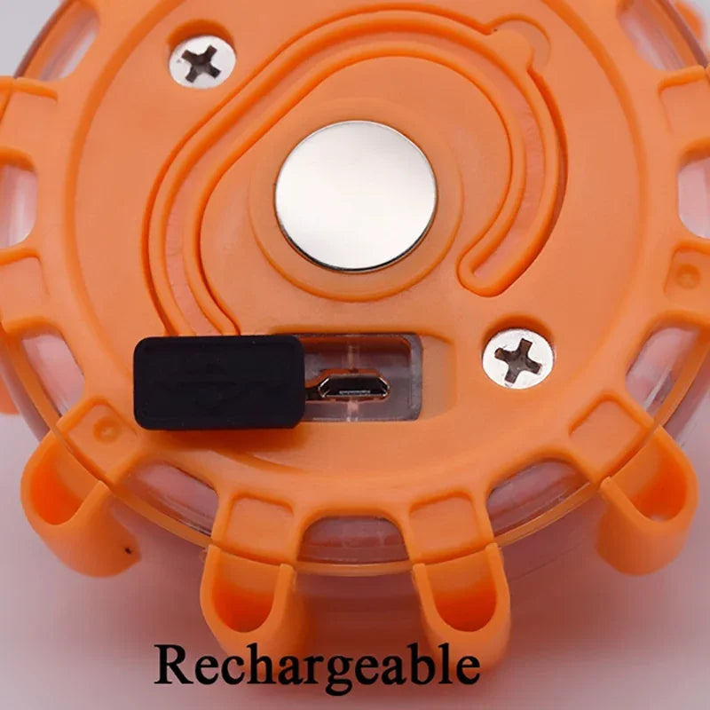 Afralia™ LED Safety Flare Emergency Flashing Strobe Light - 9 Modes - Portable & Rechargeable