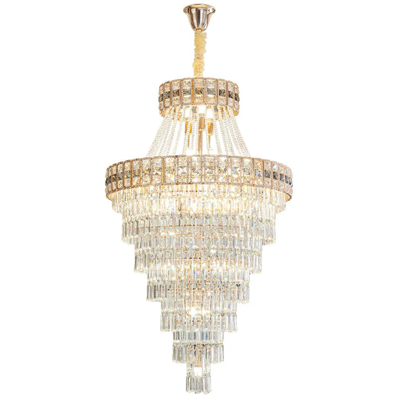 Afralia™ Duplex Villa Crystal Chandelier: Modern Luxury Staircase Lamp for Elegant Living Rooms