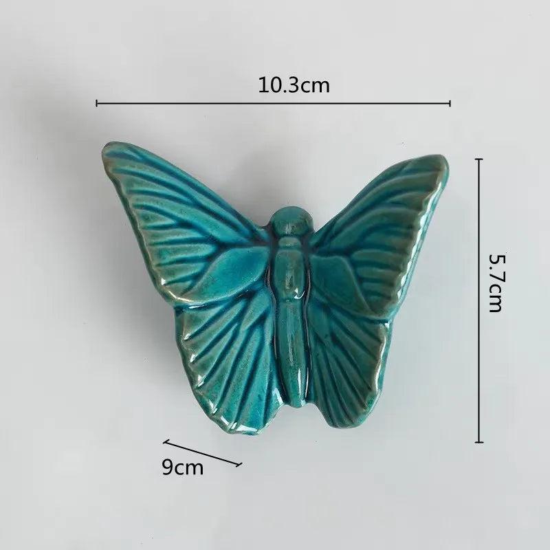 Afralia™ Ceramic Butterfly Wall Decor - 3D Papilionid Aesthetic Hanging Art