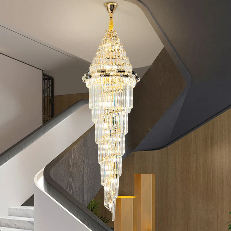 Afralia™ Modern Crystal Duplex Villa Chandelier for Luxury Living Room